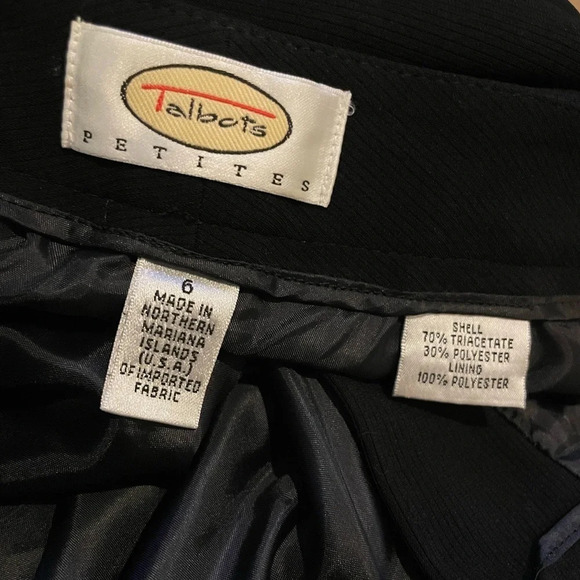 Talbots Black Dress Pants Size 6 Wide Leg - Picture 3 of 4